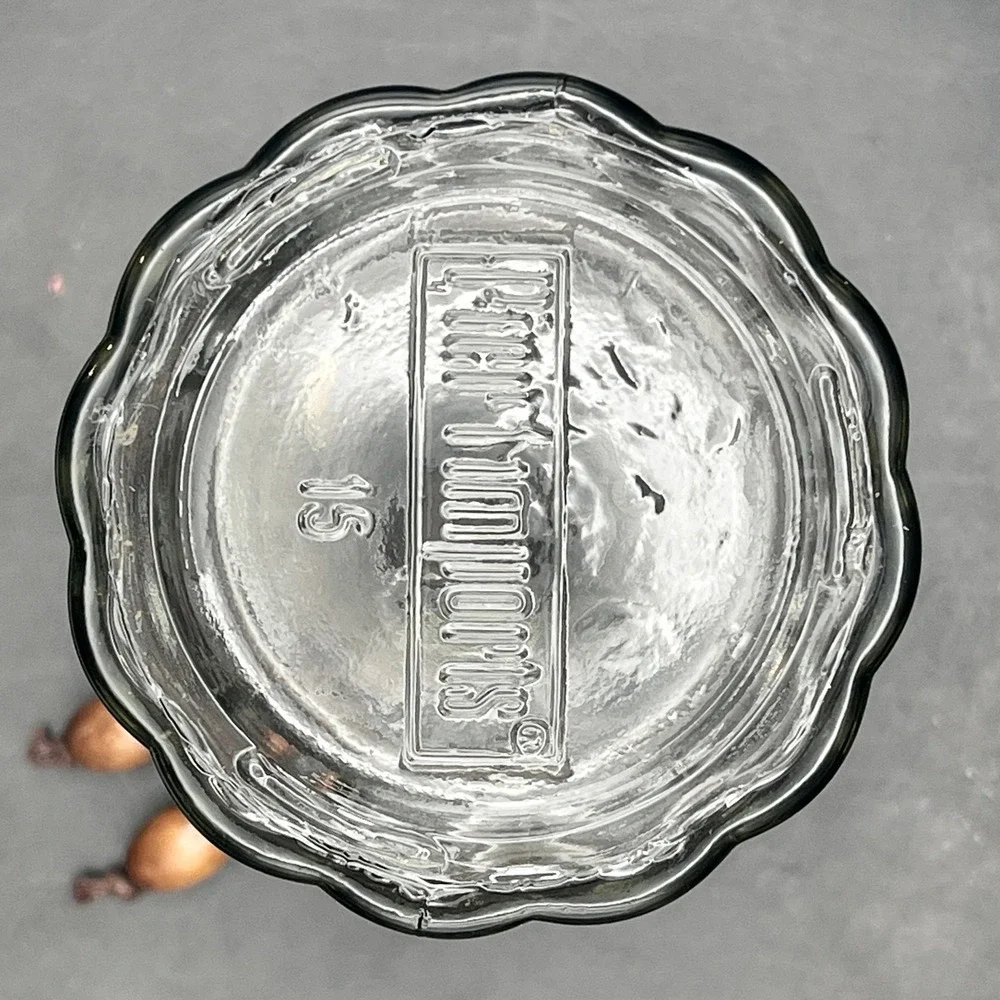 Pier 1 Imports Clear Ribbed Glass Apothecary Bottle Jute Wrapped Wood Beads 5.5